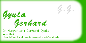 gyula gerhard business card